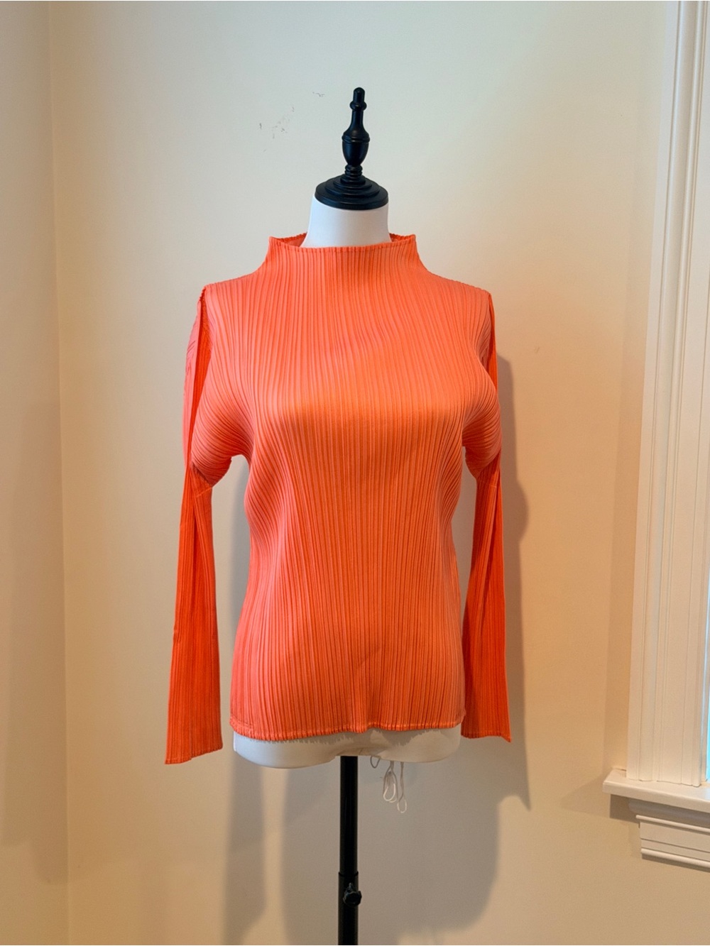 Pleats please Issey Miyake Coral Pleated High Neck Long Sleeve Top FIRM PRICE